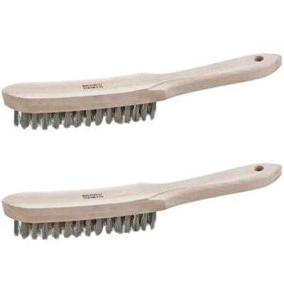 Sorex Staalborstel met 4 rijen draad - 2x stuks - RVS - stalen haren - 27 cm - roestborstel - schoon