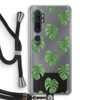 Monstera leaves: Xiaomi Mi Note 10 Transparant Hoesje met koord