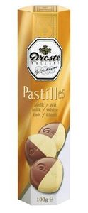 Droste Droste Chocolade Pastilles Koker Melk/Wit 85 Gram
