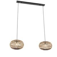 QAZQA Oosterse hanglamp bamboe 2-lichts - Amira