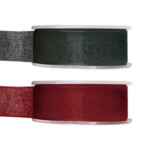 Organza sierlint pakket - zwart/bordeaux rood - 2,5 cm x 20 meter - Hobby/decoratie/knutselen