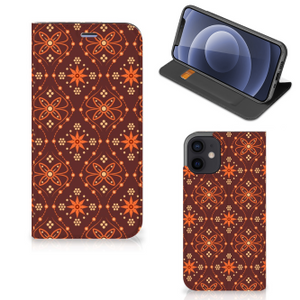 iPhone 12 Mini Hoesje met Magneet Batik Brown