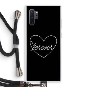 Forever heart black: Samsung Galaxy Note 10 Plus Transparant Hoesje met koord