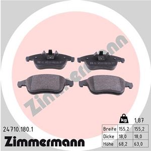 Remblokkenset, schijfrem ZIMMERMANN, u.a. fÃ¼r Renault