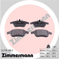 Remblokkenset, schijfrem ZIMMERMANN, u.a. für Renault