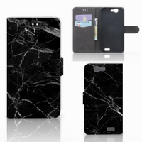 Huawei Ascend G7 Bookcase Marmer Zwart - Origineel Cadeau Vader - thumbnail