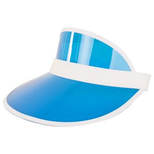 Verkleed zonneklep/sunvisor - voor volwassenen - blauw/wit - Carnaval hoed   -