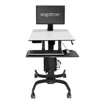 Ergotron WorkFit-C Mobiel zit/sta PC-werkstation 1-voudig 25,4 cm (10) - 61,0 cm (24) Zwart, Grijs In hoogte verstelbaar, Toetsenbordhouder, Kantelbaar,