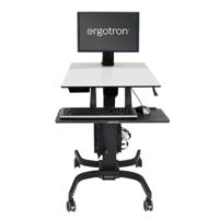 Ergotron WorkFit-C Mobiel zit/sta PC-werkstation 1-voudig 25,4 cm (10) - 61,0 cm (24) Zwart, Grijs In hoogte verstelbaar, Toetsenbordhouder, Kantelbaar, - thumbnail