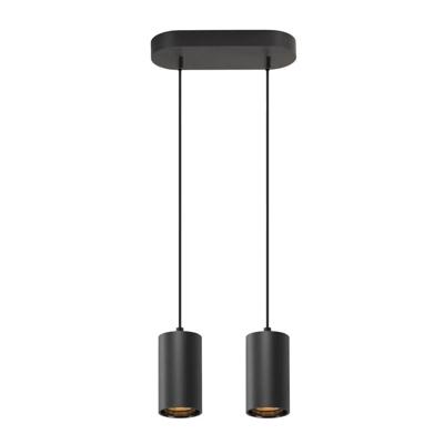 SLV Pendel hanglampAsto Tube zwart 2x GU10 - 1006433