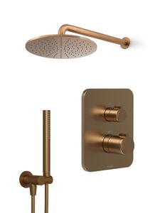 Blaufoss Smartbox Softline inbouw regendoucheset thermostatische kraan Brushed Rosegold