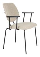 ZILT Eetkamerstoel 'Lora' Met armleuning, Bouclé, kleur Beige