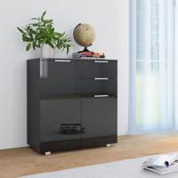 Dressoir 71x35x80 cm spaanplaat hoogglans zwart