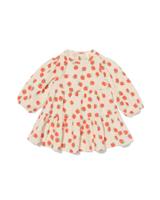 HEMA Babyjurk Mousseline Framboos Ecru (ecru)