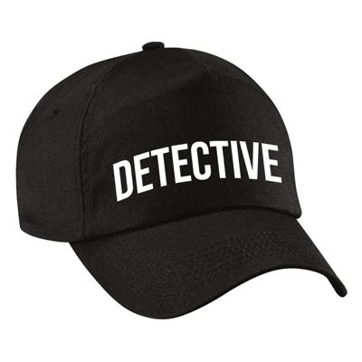 Carnaval Verkleed pet - zwart - detective - zonneklep pet - thema/beroepenfeest
