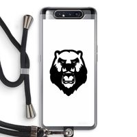 Angry Bear (white): Samsung Galaxy A80 Transparant Hoesje met koord