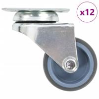 12 st Zwenkwielen dubbel 50 mm