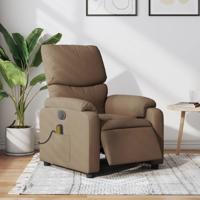 Massagestoel elektrisch verstelbaar stof bruin