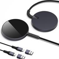 Mini Wireless Charger (HaloLock) - Black-2 Pack