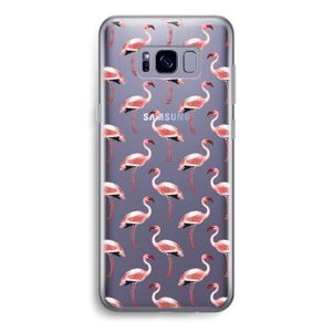 Flamingoprint groen: Samsung Galaxy S8 Transparant Hoesje