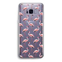 Flamingoprint groen: Samsung Galaxy S8 Transparant Hoesje