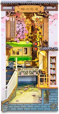 Robotime Boekensteun Sakura Densya DIY Modelbouw Knutselen