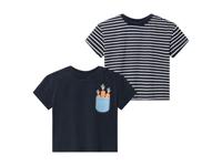 lupilu 2 baby T-shirts (50/56, Blauw) - thumbnail