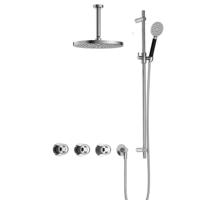 Hotbath Cobber - CW7067 - Inbouw Regendoucheset - Chroom - 2 Stopkranen - Thermostatisch - Plafondbuis 15 cm - Hoofddouche 300 mm - Ronde Handdouche 3 Standen - Glijstang 900 mm - met M106 - Waterbesparend