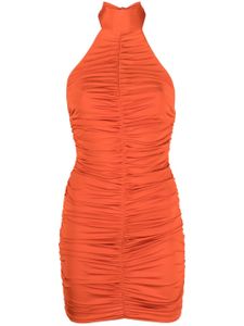 Noire Swimwear robe coute froncée à dos-nu - Orange