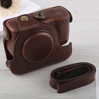 Full Body camera PU lederen draagtas met riem voor Canon G16 (koffie)