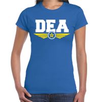 DEA agent tekst t-shirt blauw voor dames - thumbnail