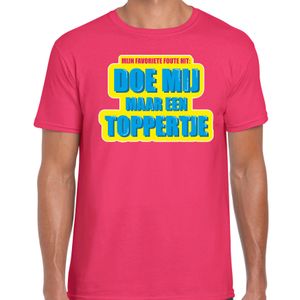 Foute party Doe mij maar een toppertje verkleed t-shirt roze heren - Foute party hits outfit/ kledin