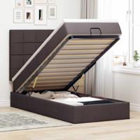 Ottoman bed met matras en LED's 100x200cm stof donkerbruin