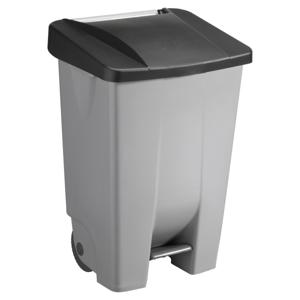 Afvalcontainer/rolemmer/pedaalemmer Basic - zwart - 80 liter - 19 x 41 x 75 cm - afval scheiden