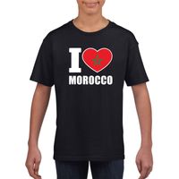 I love Marokko supporter shirt zwart jongens en meisjes XL (158-164)  -