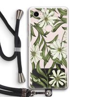 Wit bloemenpatroon: Pixel 3 Transparant Hoesje met koord