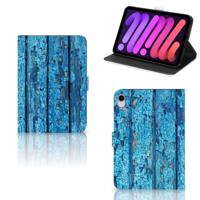 iPad Mini 6 (2021) Tablet Book Cover Wood Blue