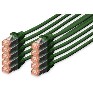 Digitus DK-1644-050-G-10 RJ45 Netwerkkabel, patchkabel CAT 6 S/FTP 5.00 m Groen Folie afscherming, Afscherming totaal, Afgeschermd, Halogeenvrij, Simplex,