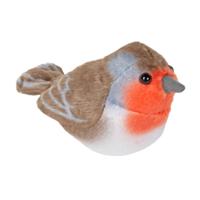 Wild Republic knuffel Roodborstje - pluche - 14 cm - vogel - met geluid - knuffeldier