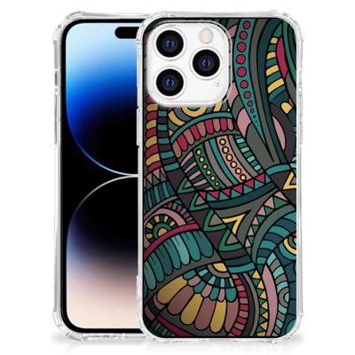 Apple iPhone 14 Pro Max Doorzichtige Silicone Hoesje Aztec Apple iPhone 14 Pro Max Doorzichtige Silicone Hoesje Aztec