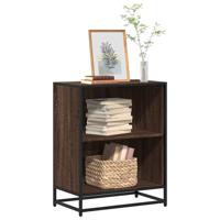 Boekenkast 60x35x76 cm bewerkt hout bruin eikenkleur