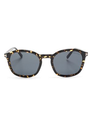 TOM FORD Eyewear lunettes de soleil teintées à effet écaille de tortue - Marron