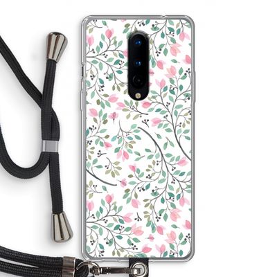 Sierlijke bloemen: OnePlus 8 Transparant Hoesje met koord