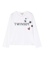 TWINSET Kids t-shirt à logo strassé - Blanc - thumbnail