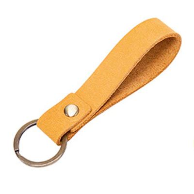 Sleutelhanger Lus Leer Camel met Sleutelring