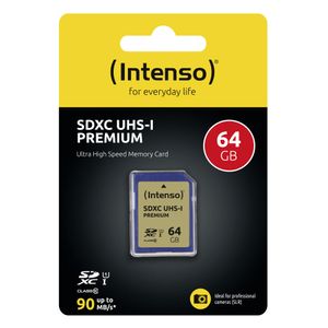 Intenso 3421490 flashgeheugen 64 GB SDXC UHS-I Klasse 10