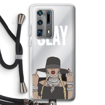 Slay All Day: Huawei P40 Pro Plus Transparant Hoesje met koord