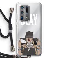 Slay All Day: Huawei P40 Pro Plus Transparant Hoesje met koord