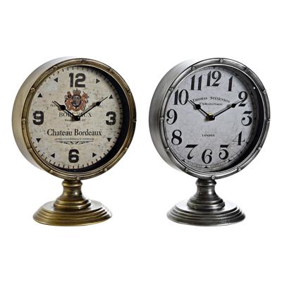Tafelklok DKD Home Decor Gouden Zilverkleurig Metaal Kristal Vintage 20,5 x 13,5 x 28 cm (2 Stuks)