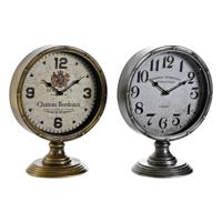 Tafelklok DKD Home Decor Gouden Zilverkleurig Metaal Kristal Vintage 20,5 x 13,5 x 28 cm (2 Stuks)